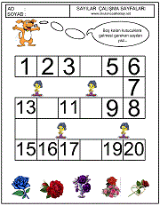 okul öncesi sayılar örüntü çalışmaları